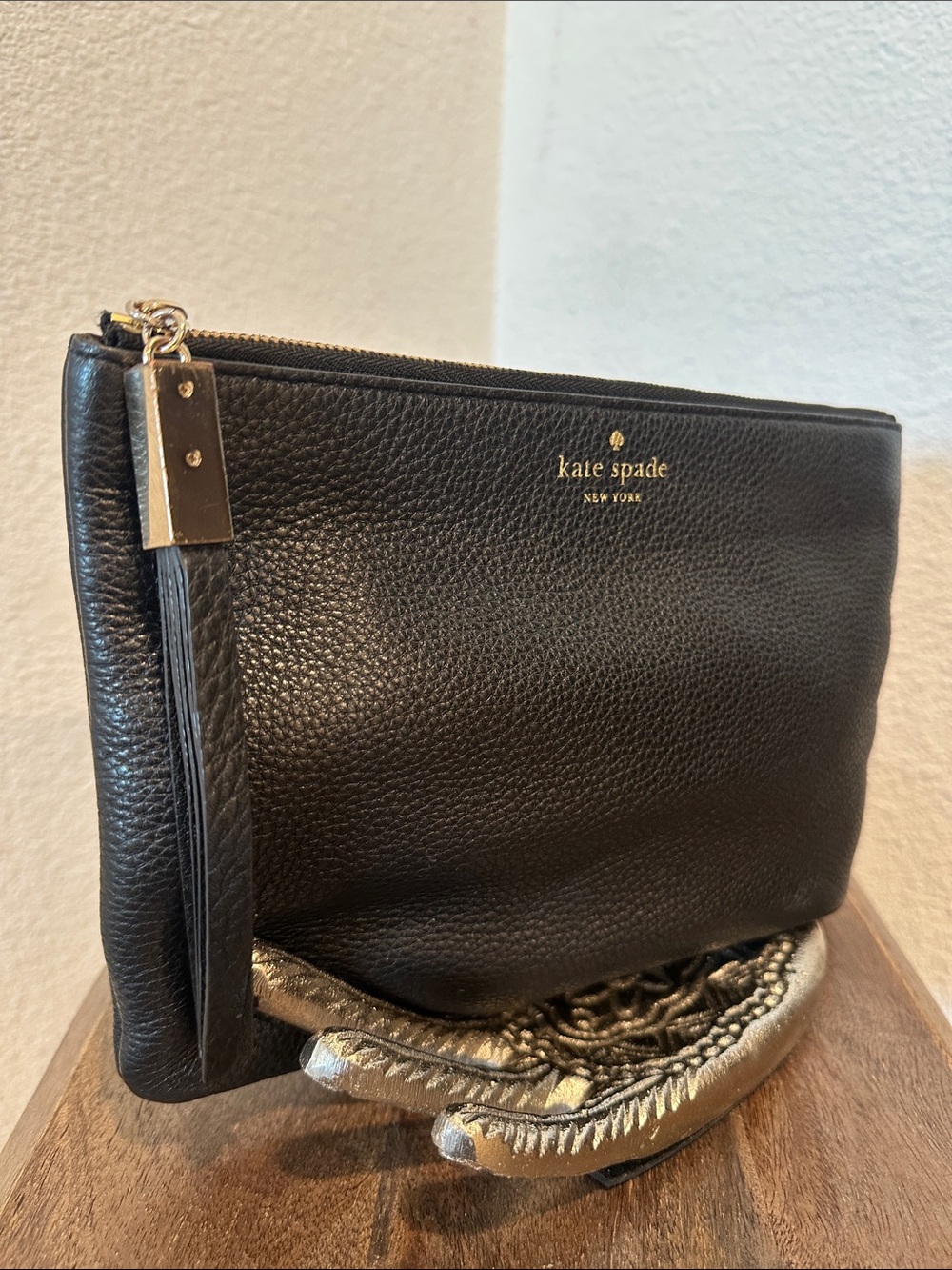 Kate Spade Kingston Drive Naomi Clutch Black Pebbled Leather